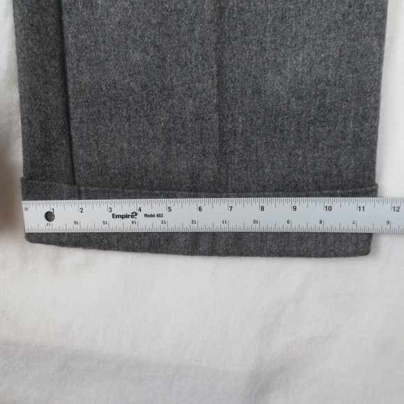 Vintage 70s Levis Pants 28x30 Gray Wool Blend High Waist Wide Leg Flared Cuffed - Picture 10 of 11